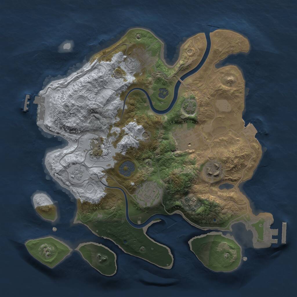 Rust Map: Procedural Map, Size: 2800, Seed: 6813, 14 Monuments
