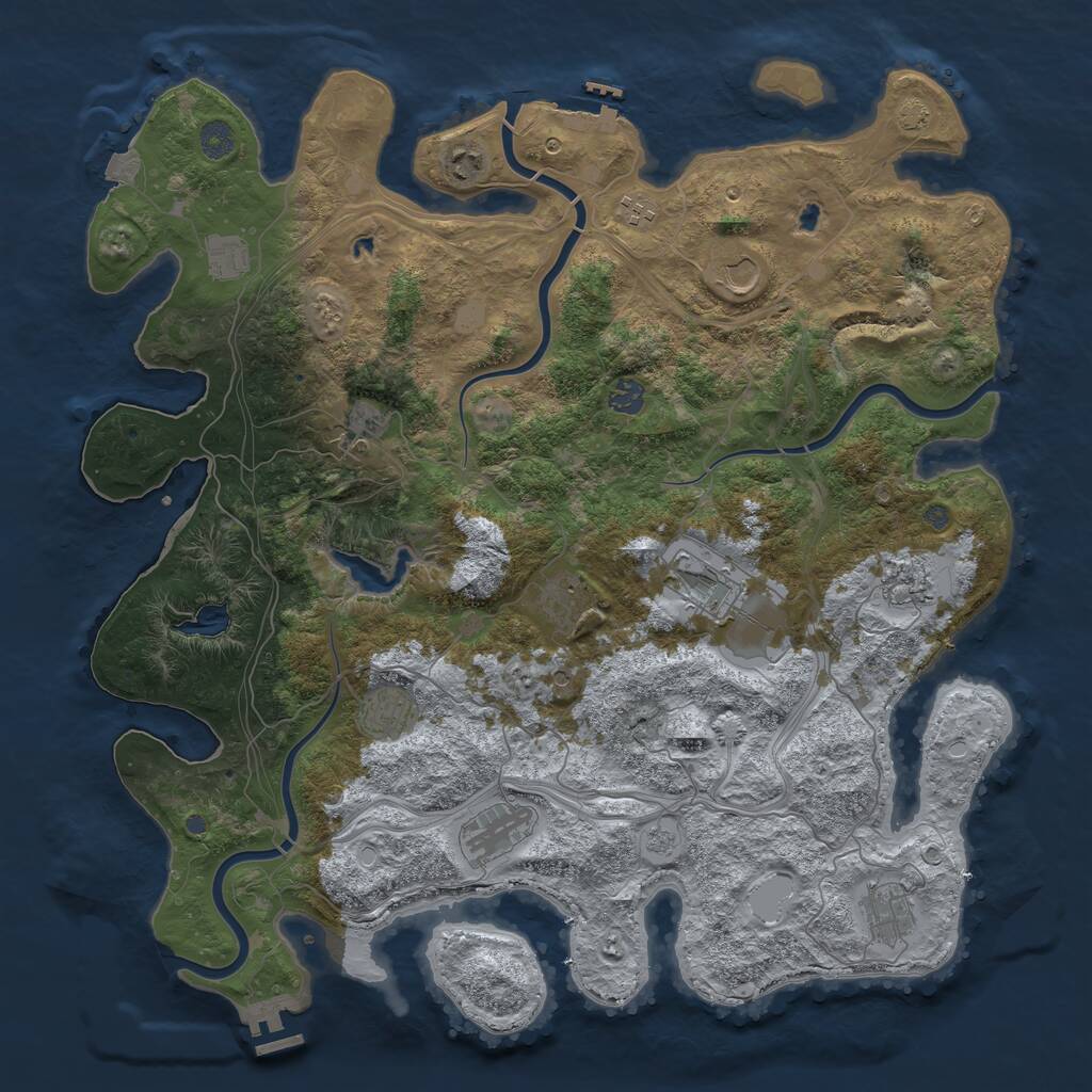 Rust Map: Procedural Map, Size: 4500, Seed: 832695060, 19 Monuments