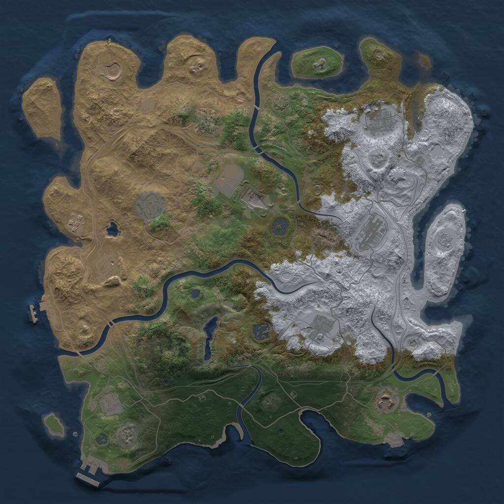Rust Map: Procedural Map, Size: 4250, Seed: 1130411281, 19 Monuments