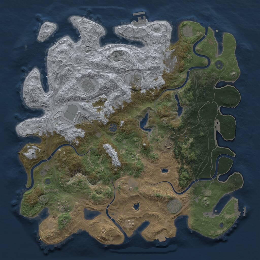 Rust Map: Procedural Map, Size: 4500, Seed: 232603804, 18 Monuments