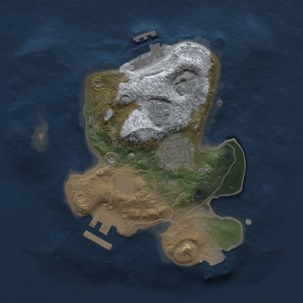 Rust Map: Procedural Map, Size: 2000, Seed: 722385408, 7 Monuments
