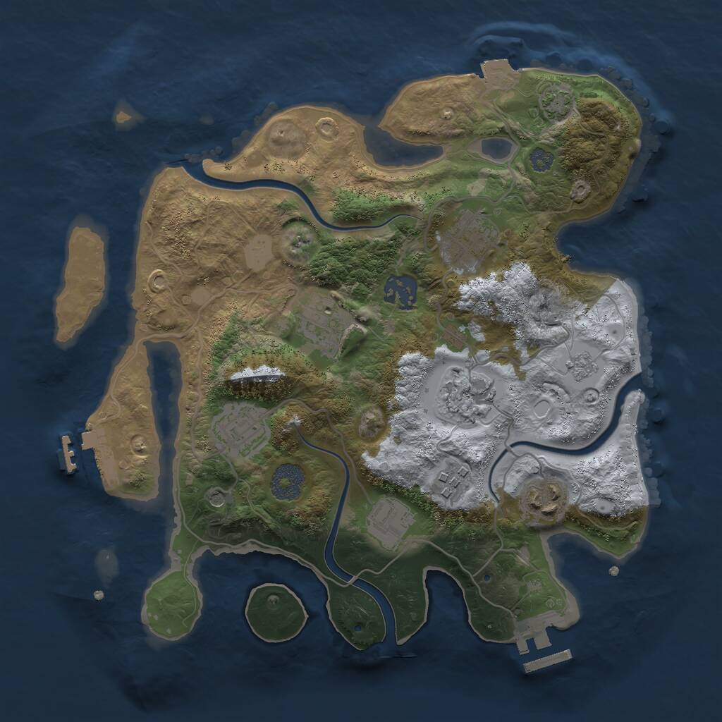 Rust Map: Procedural Map, Size: 3000, Seed: 17102026, 15 Monuments