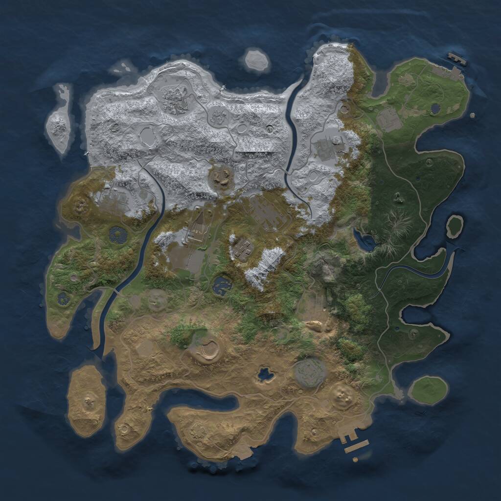 Rust Map: Procedural Map, Size: 4000, Seed: 2067970199, 19 Monuments
