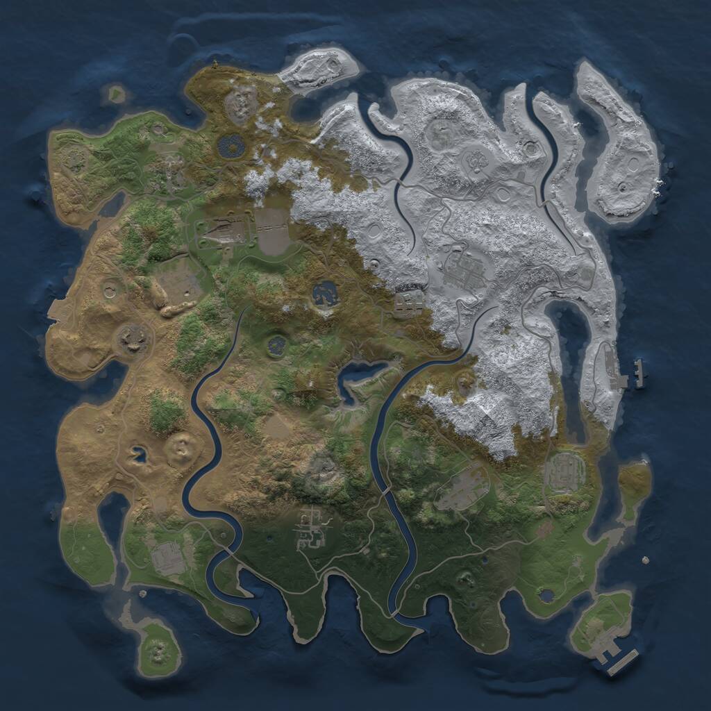 Rust Map: Procedural Map, Size: 4000, Seed: 1264231, 18 Monuments