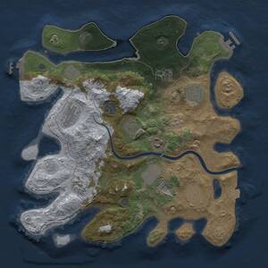 Thumbnail Rust Map: Procedural Map, Size: 3500, Seed: 936520888, 18 Monuments