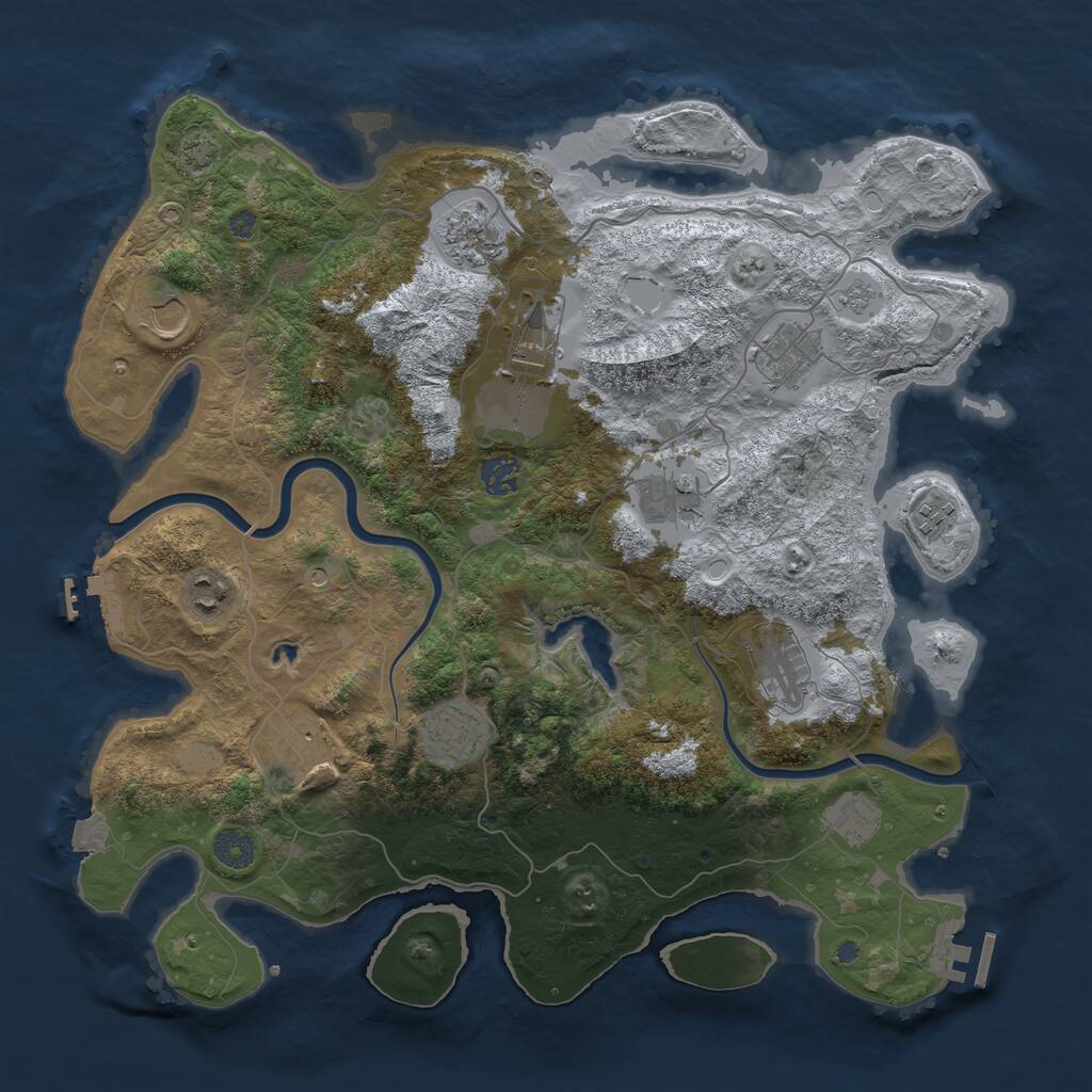 Rust Map: Procedural Map, Size: 4000, Seed: 1577500468, 19 Monuments