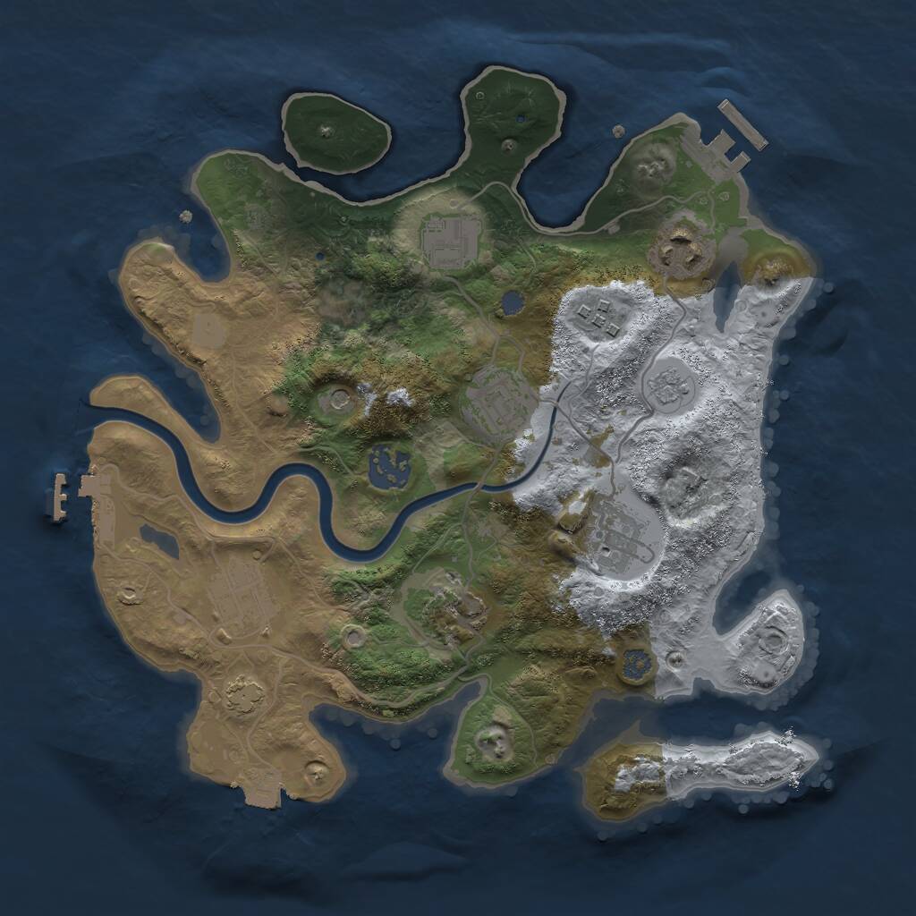 Rust Map: Procedural Map, Size: 3000, Seed: 432765432, 15 Monuments