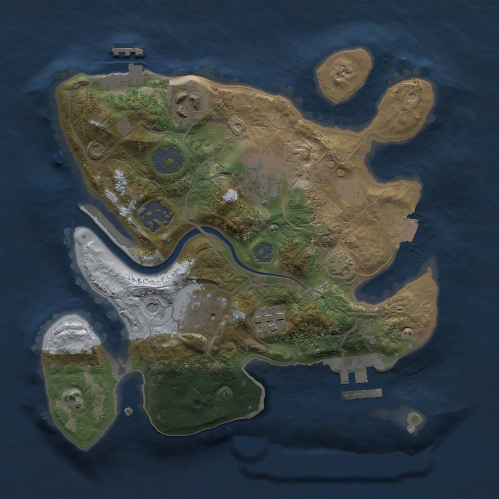 Rust Map: Procedural Map, Size: 2500, Seed: 1824786596, 12 Monuments