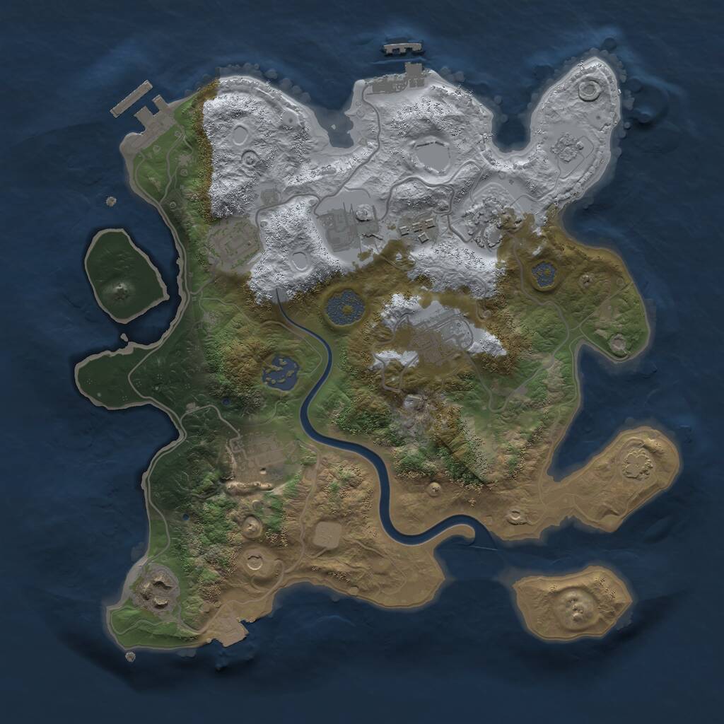 Rust Map: Procedural Map, Size: 3000, Seed: 4815162, 16 Monuments
