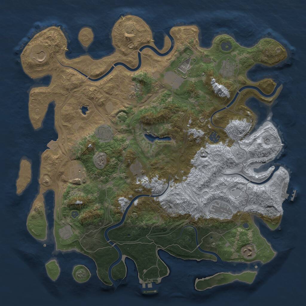 Rust Map: Procedural Map, Size: 4300, Seed: 17102026, 17 Monuments