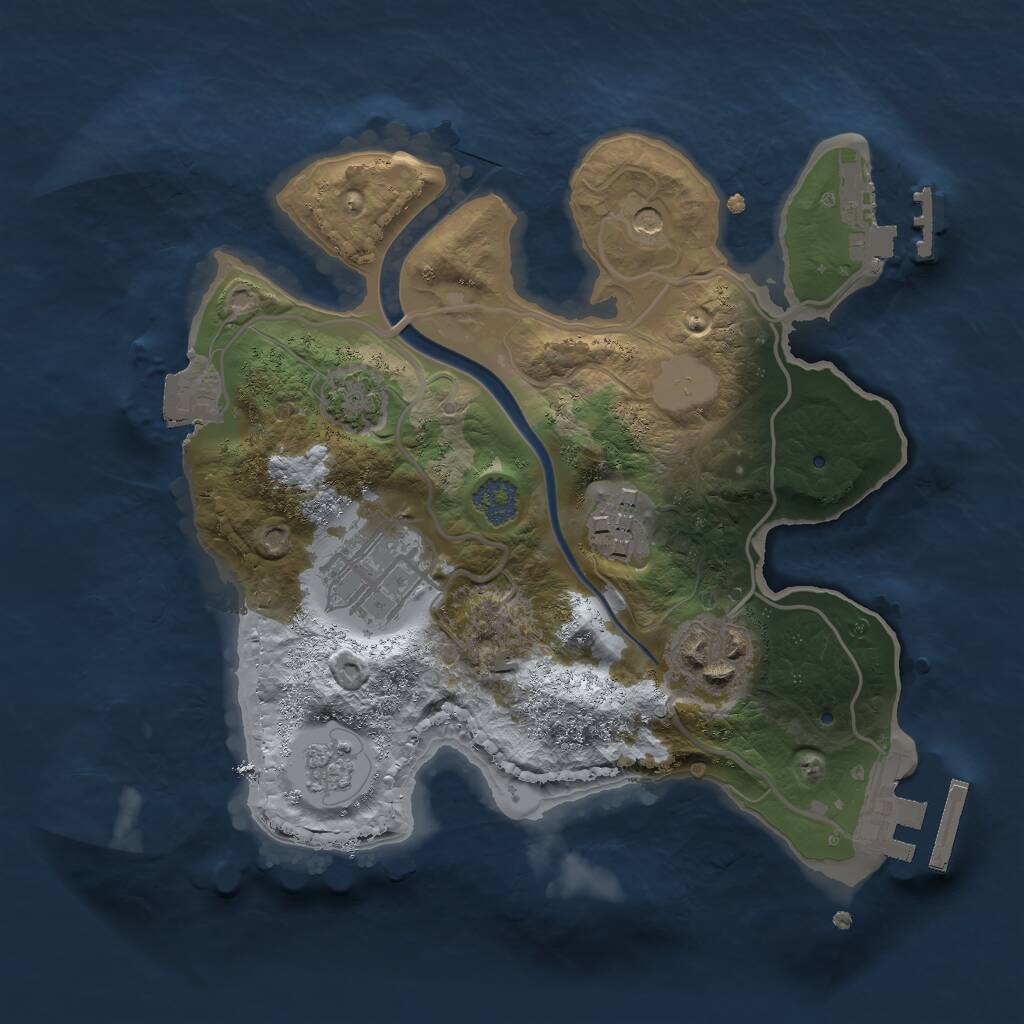 Rust Map: Procedural Map, Size: 2250, Seed: 391469114, 11 Monuments
