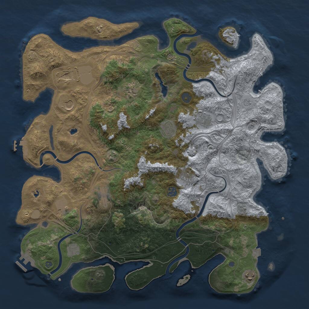 Rust Map: Procedural Map, Size: 4500, Seed: 1012528887, 19 Monuments