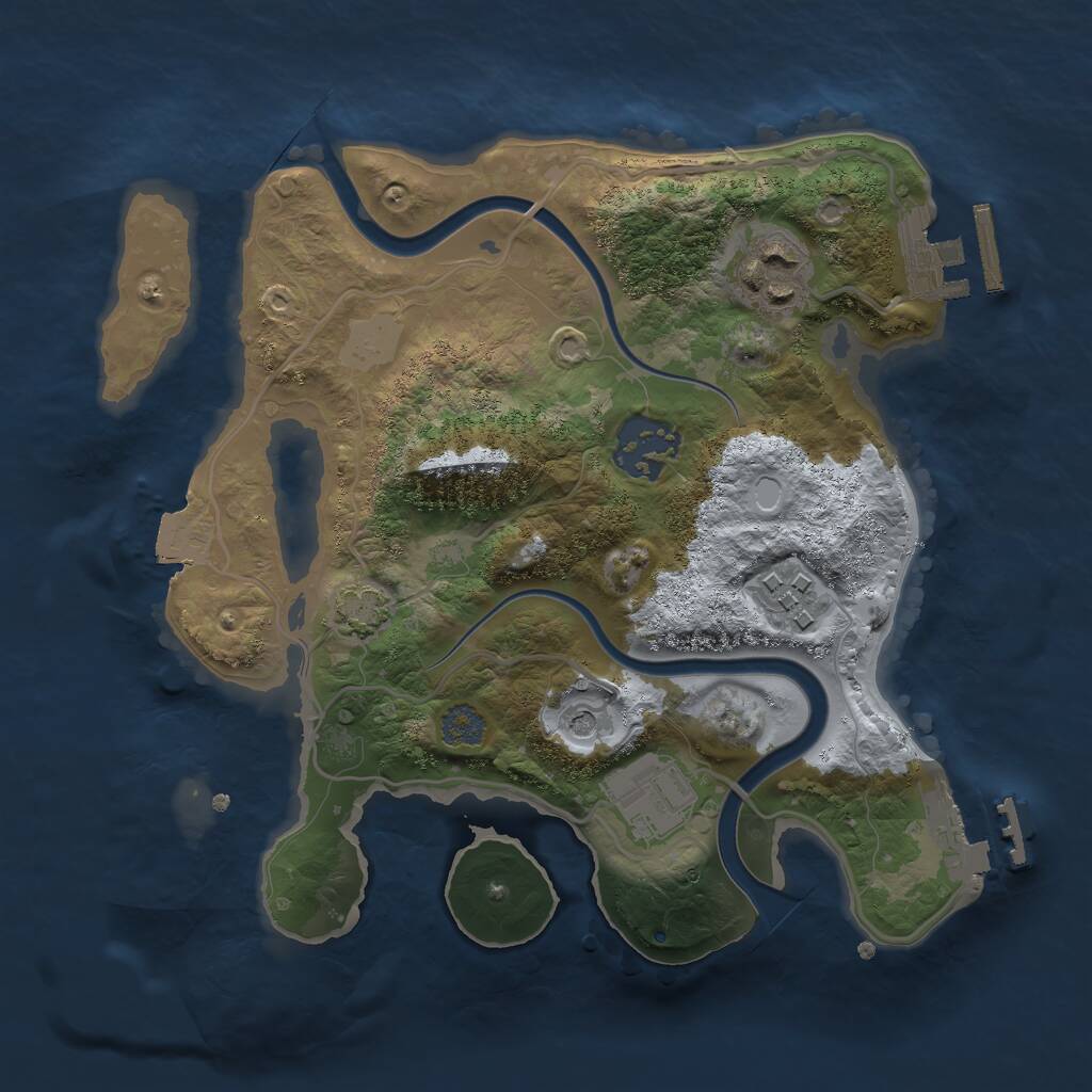 Rust Map: Procedural Map, Size: 2500, Seed: 17102026, 10 Monuments