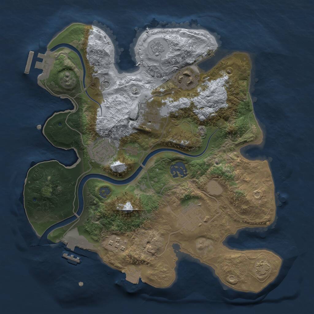 Rust Map: Procedural Map, Size: 2750, Seed: 18219, 14 Monuments