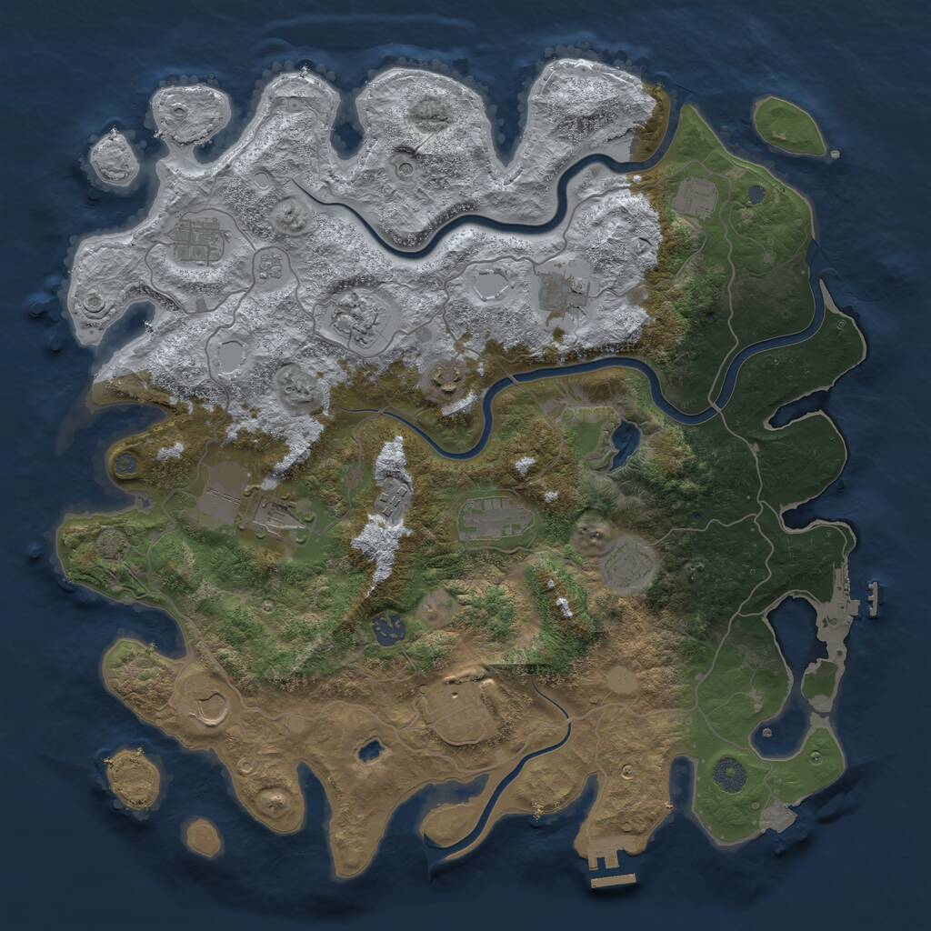 Rust Map: Procedural Map, Size: 4200, Seed: 40410, 19 Monuments