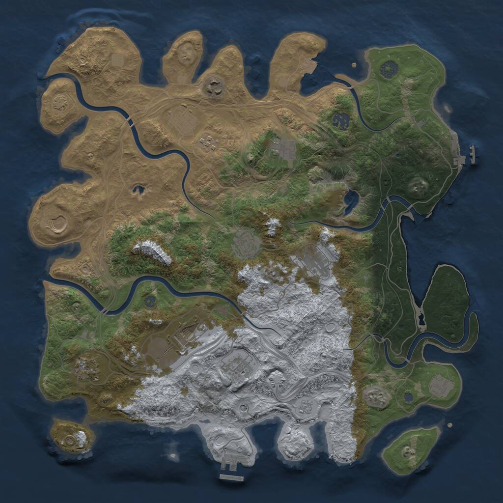 Rust Map: Procedural Map, Size: 4250, Seed: 898632963, 19 Monuments