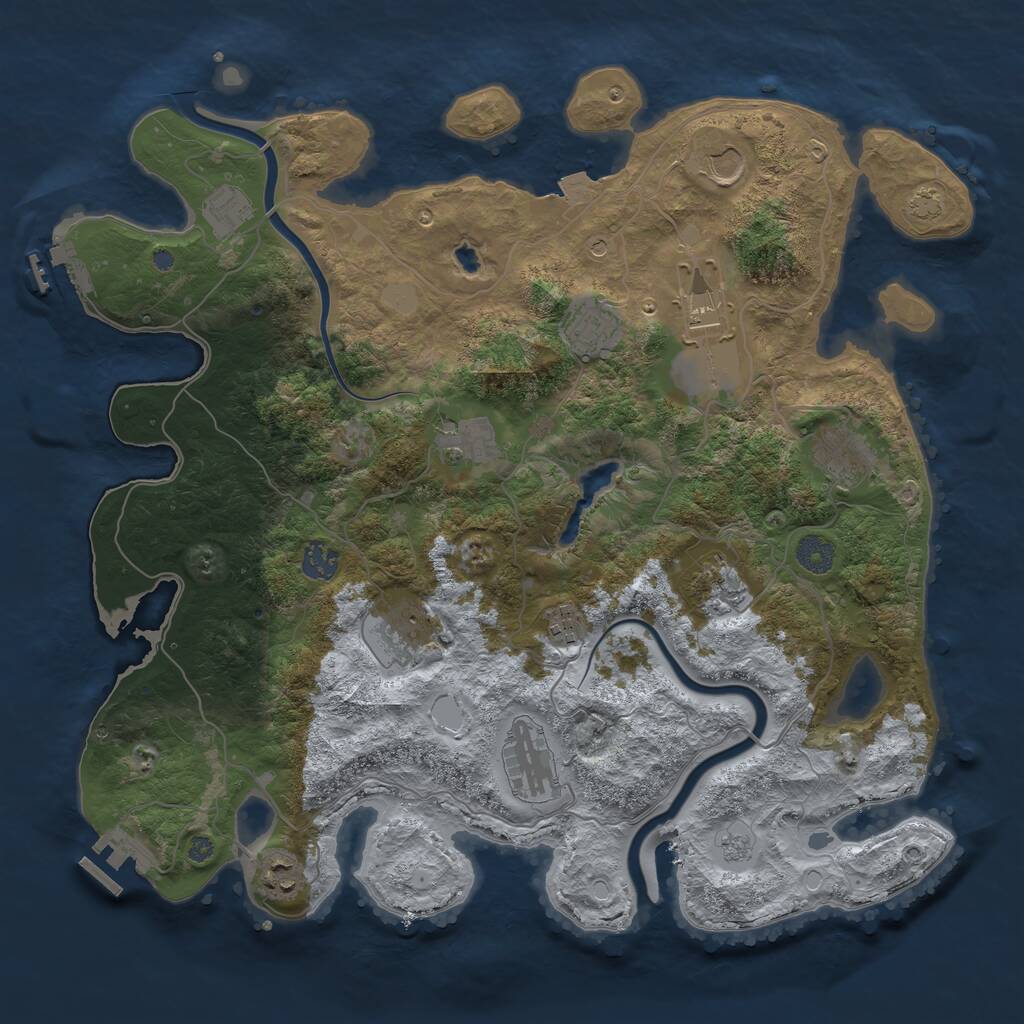 Rust Map: Procedural Map, Size: 4000, Seed: 473470085, 19 Monuments