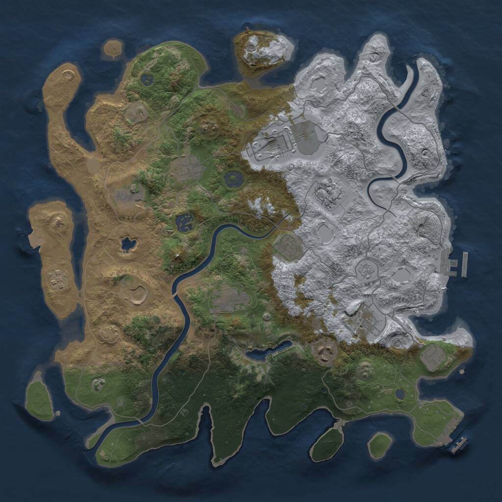 Rust Map: Procedural Map, Size: 4000, Seed: 15867623, 19 Monuments