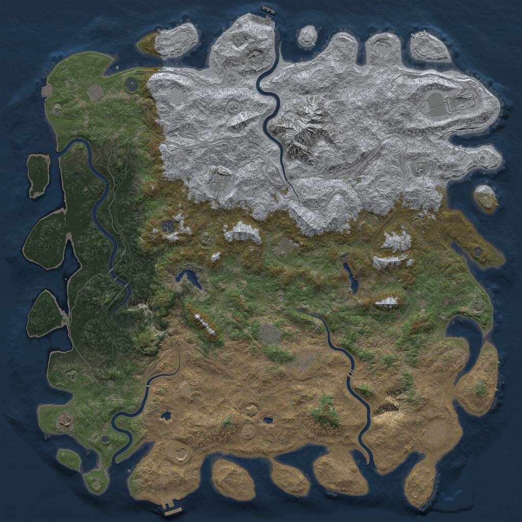 Rust Map: Procedural Map, Size: 6000, Seed: 1761526675, 19 Monuments