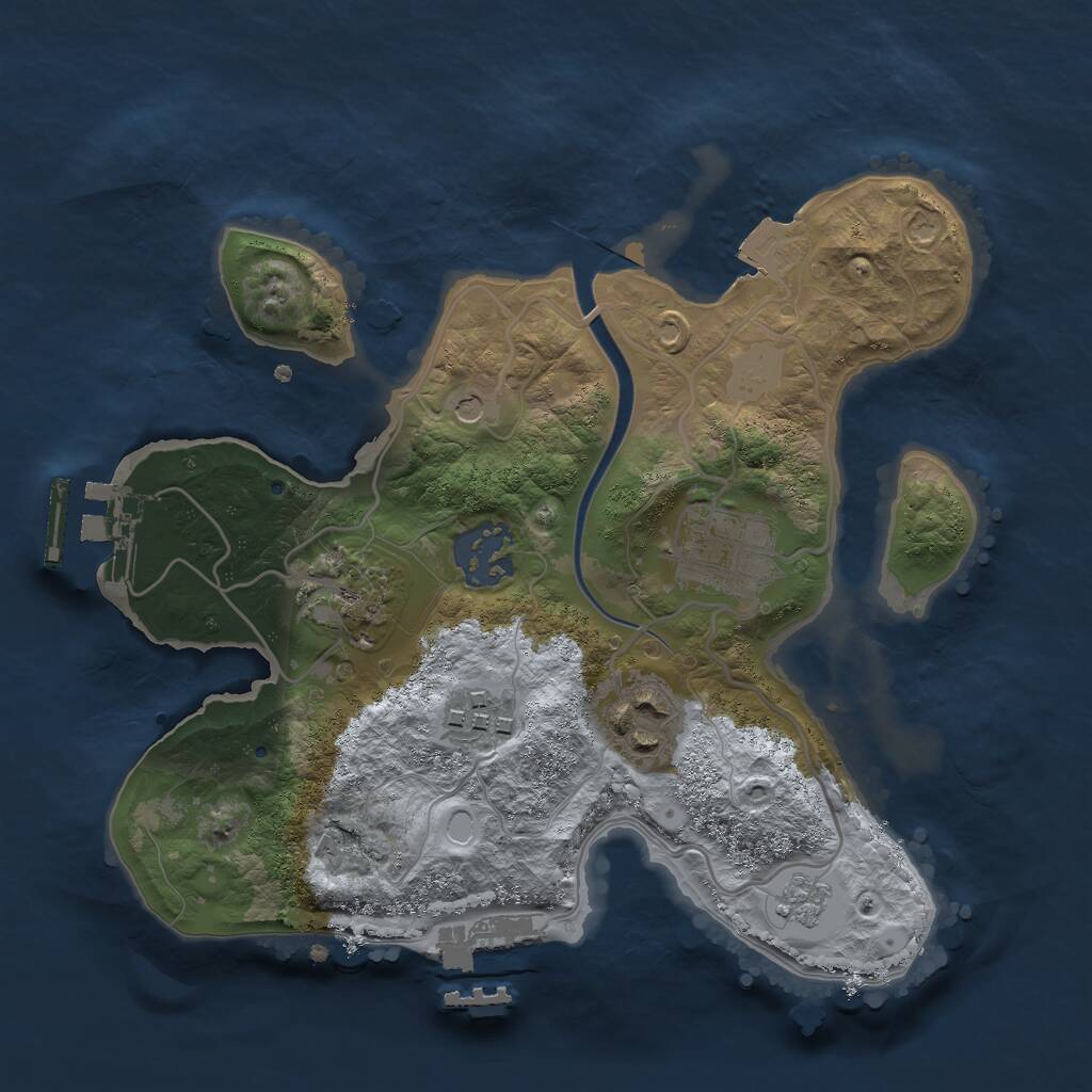 Rust Map: Procedural Map, Size: 2500, Seed: 864898356, 10 Monuments