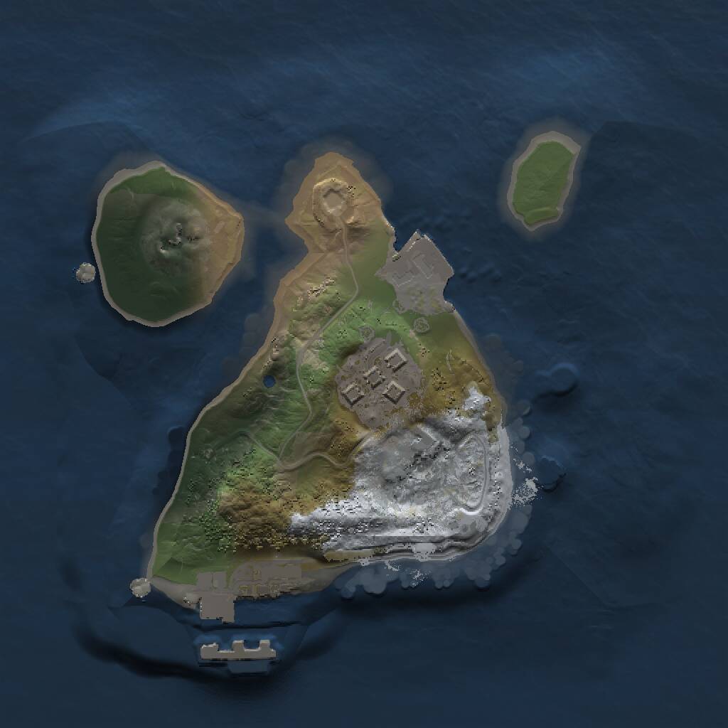 Rust Map: Procedural Map, Size: 1500, Seed: 38461994, 5 Monuments