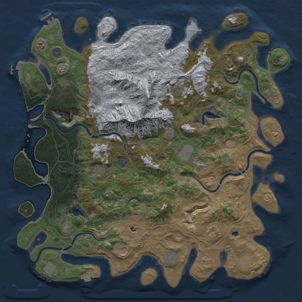 Rust Map: Procedural Map, Size: 5000, Seed: 1399800420, 19 Monuments