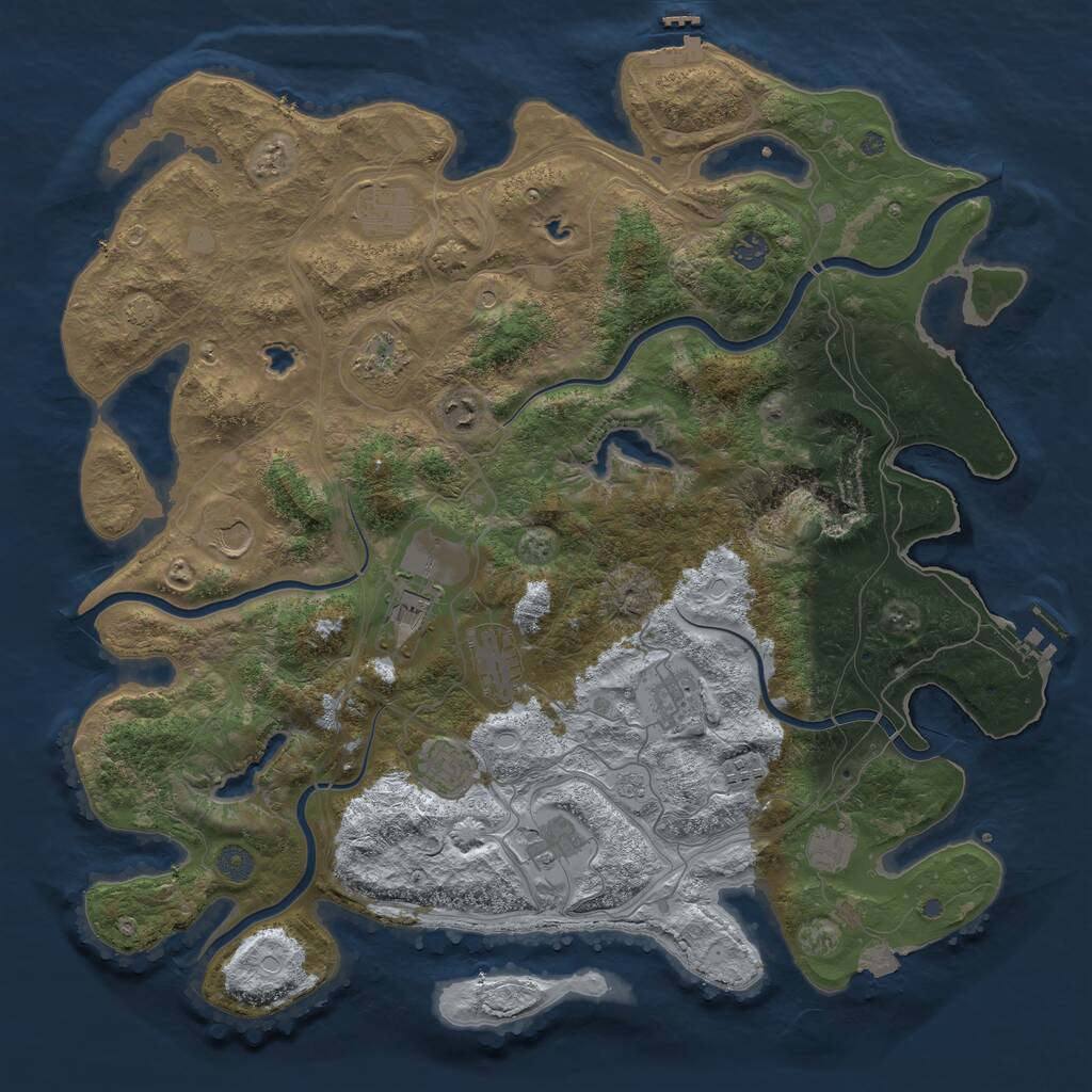 Rust Map: Procedural Map, Size: 4500, Seed: 1886280256, 17 Monuments