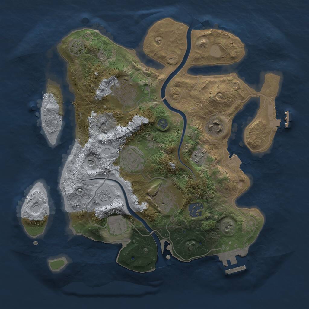 Rust Map: Procedural Map, Size: 3000, Seed: 73651, 14 Monuments
