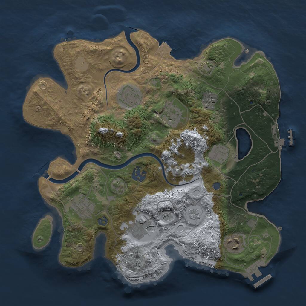 Rust Map: Procedural Map, Size: 3054, Seed: 409262, 15 Monuments