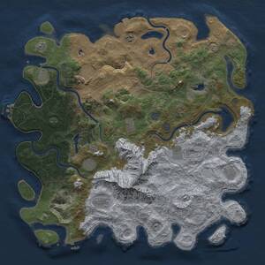 Thumbnail Rust Map: Procedural Map, Size: 5000, Seed: 1961091315, 19 Monuments