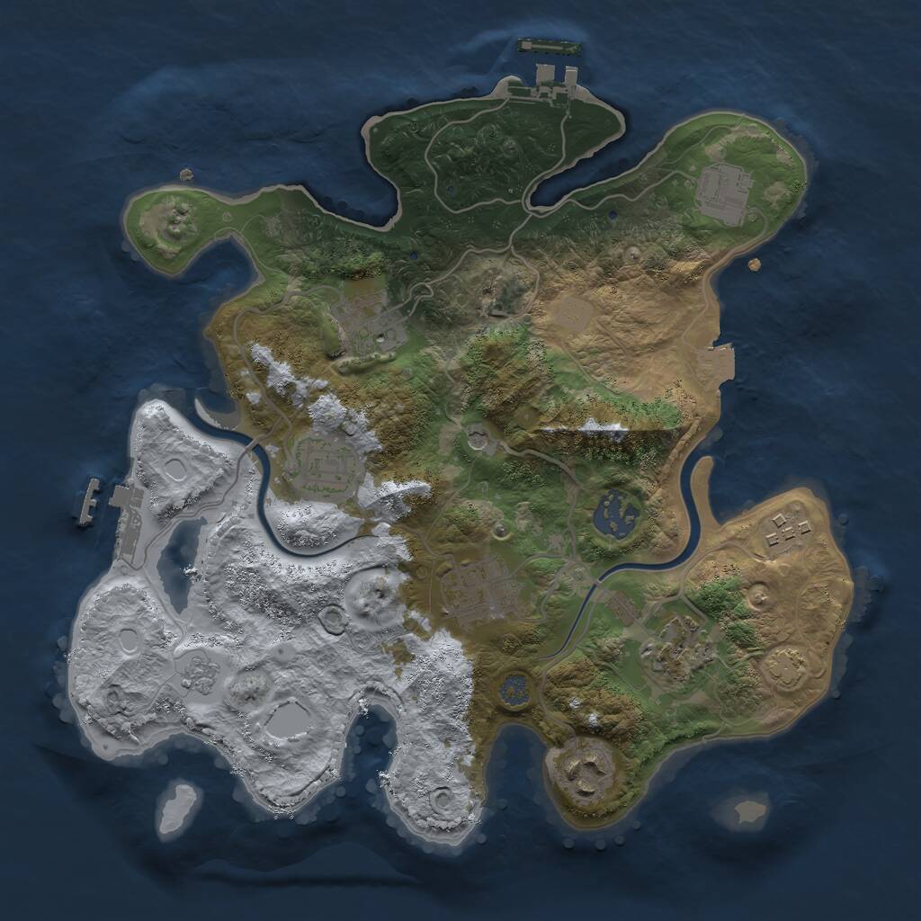 Rust Map: Procedural Map, Size: 3000, Seed: 756984, 15 Monuments