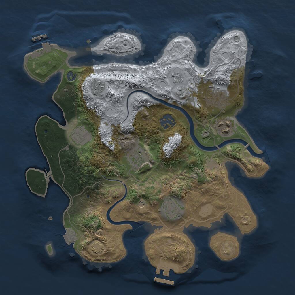 Rust Map: Procedural Map, Size: 3000, Seed: 441360151, 14 Monuments