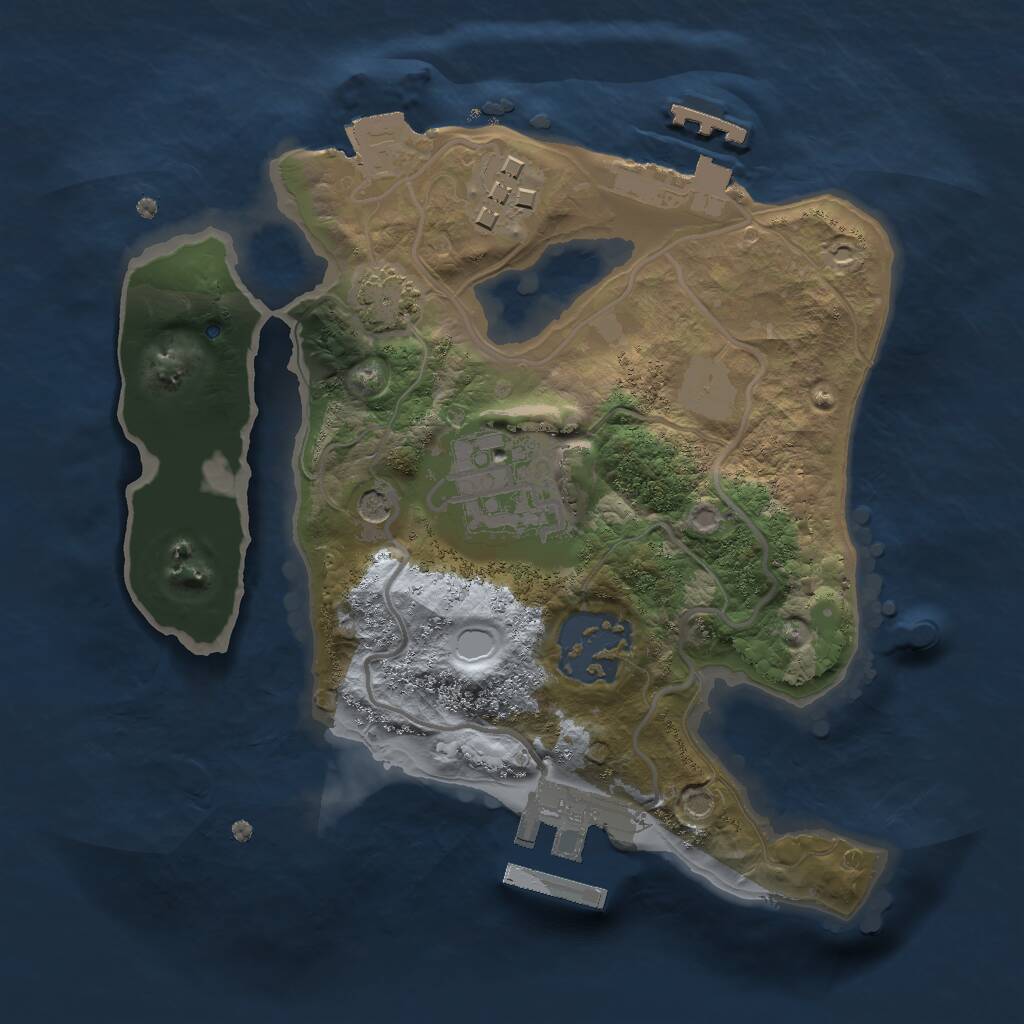 Rust Map: Procedural Map, Size: 2000, Seed: 4206913, 10 Monuments