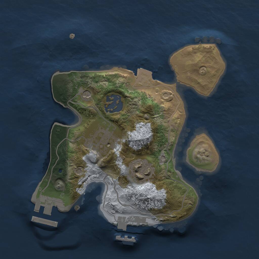 Rust Map: Procedural Map, Size: 2000, Seed: 1915971720, 9 Monuments