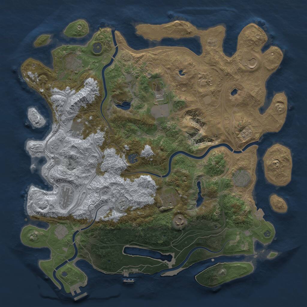 Rust Map: Procedural Map, Size: 4500, Seed: 305298309, 19 Monuments