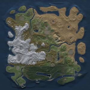 Thumbnail Rust Map: Procedural Map, Size: 4500, Seed: 305298309, 19 Monuments