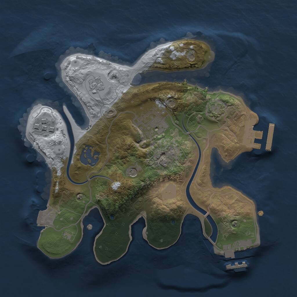 Rust Map: Procedural Map, Size: 2200, Seed: 1539452978, 9 Monuments