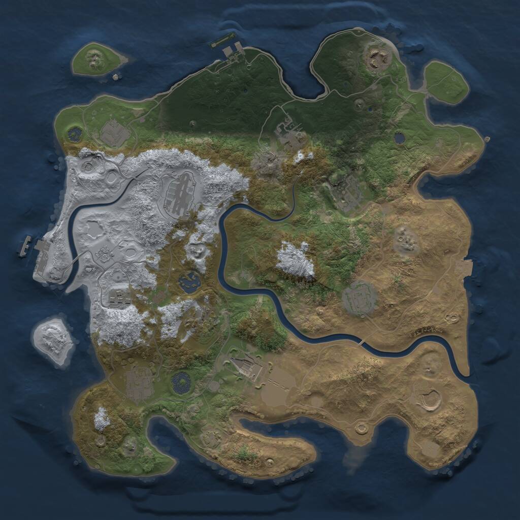 Rust Map: Procedural Map, Size: 3700, Seed: 18382, 19 Monuments