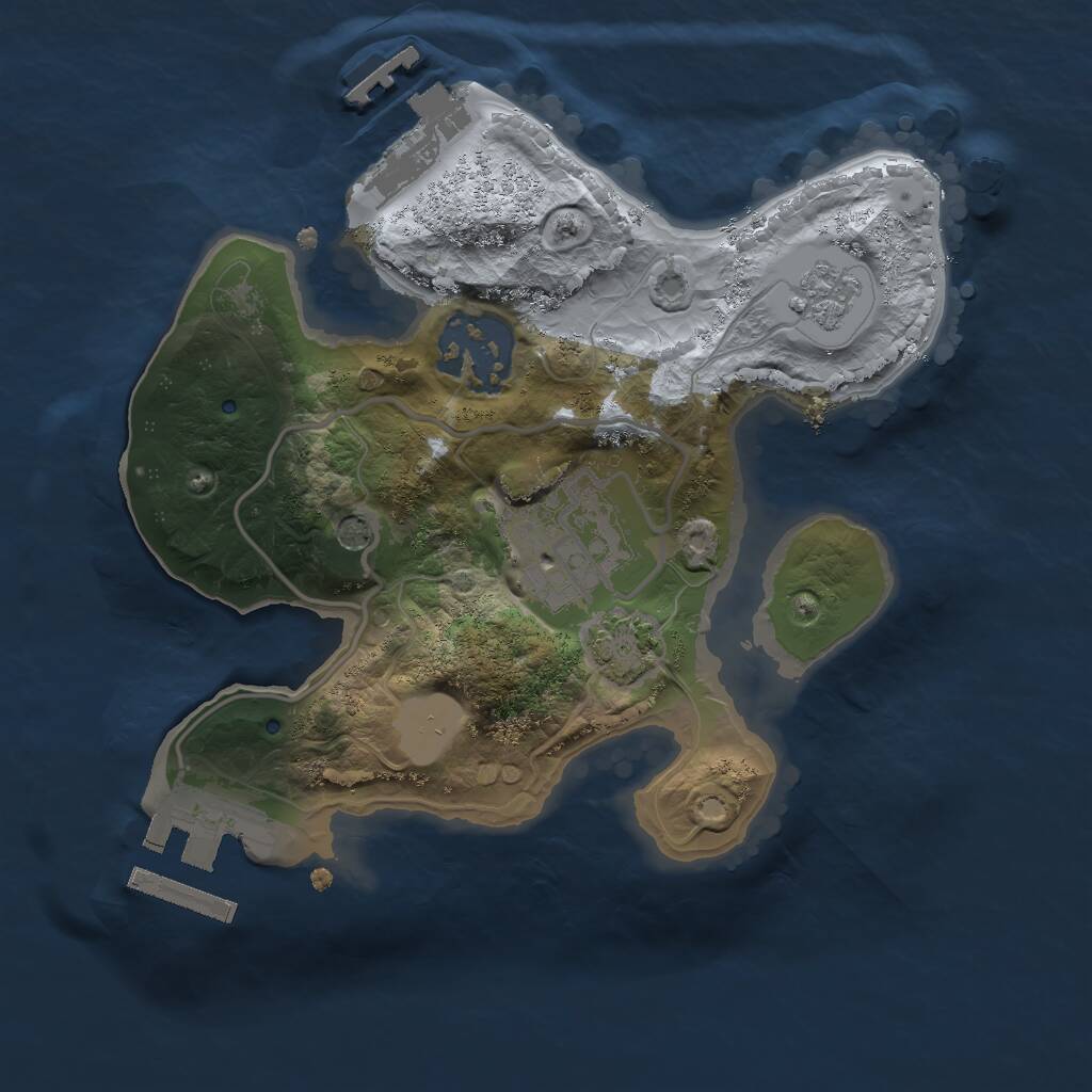 Rust Map: Procedural Map, Size: 2000, Seed: 608544741, 10 Monuments
