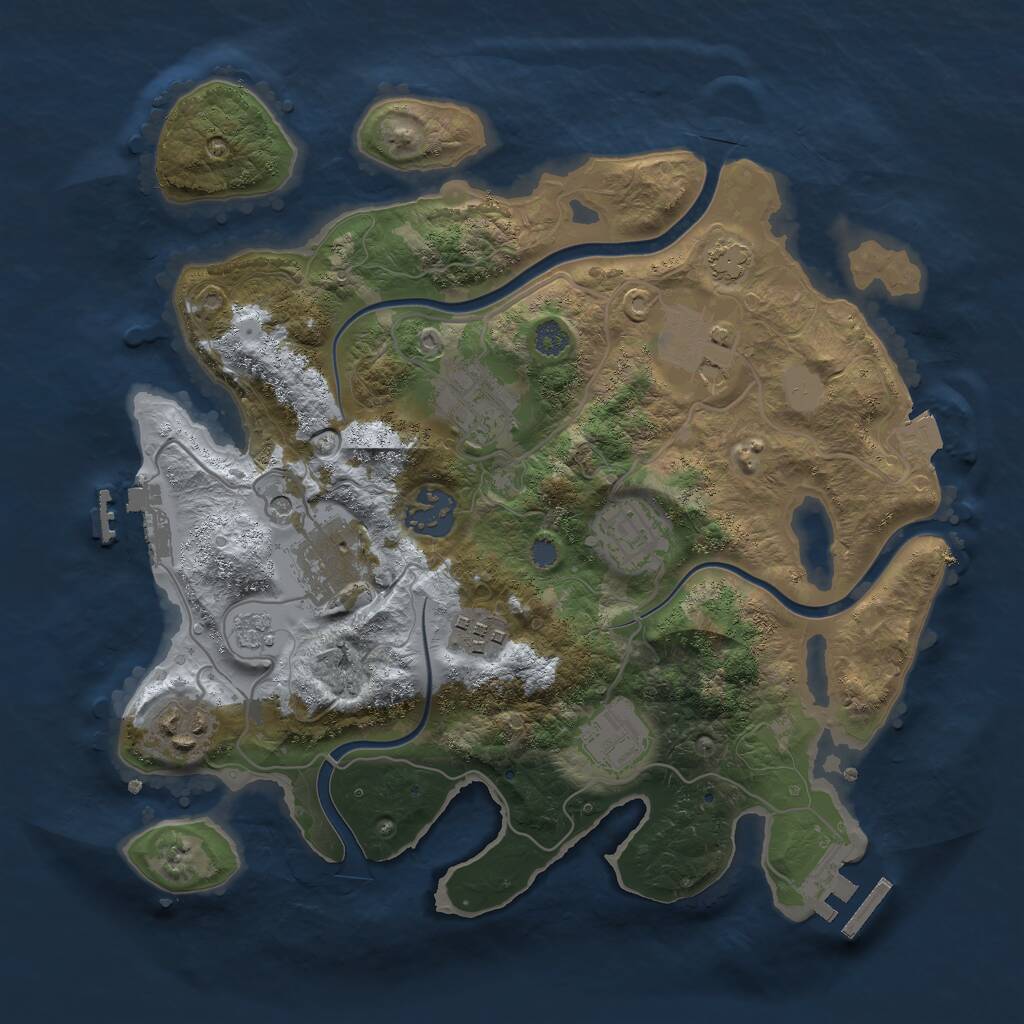 Rust Map: Procedural Map, Size: 3000, Seed: 1623217194, 15 Monuments