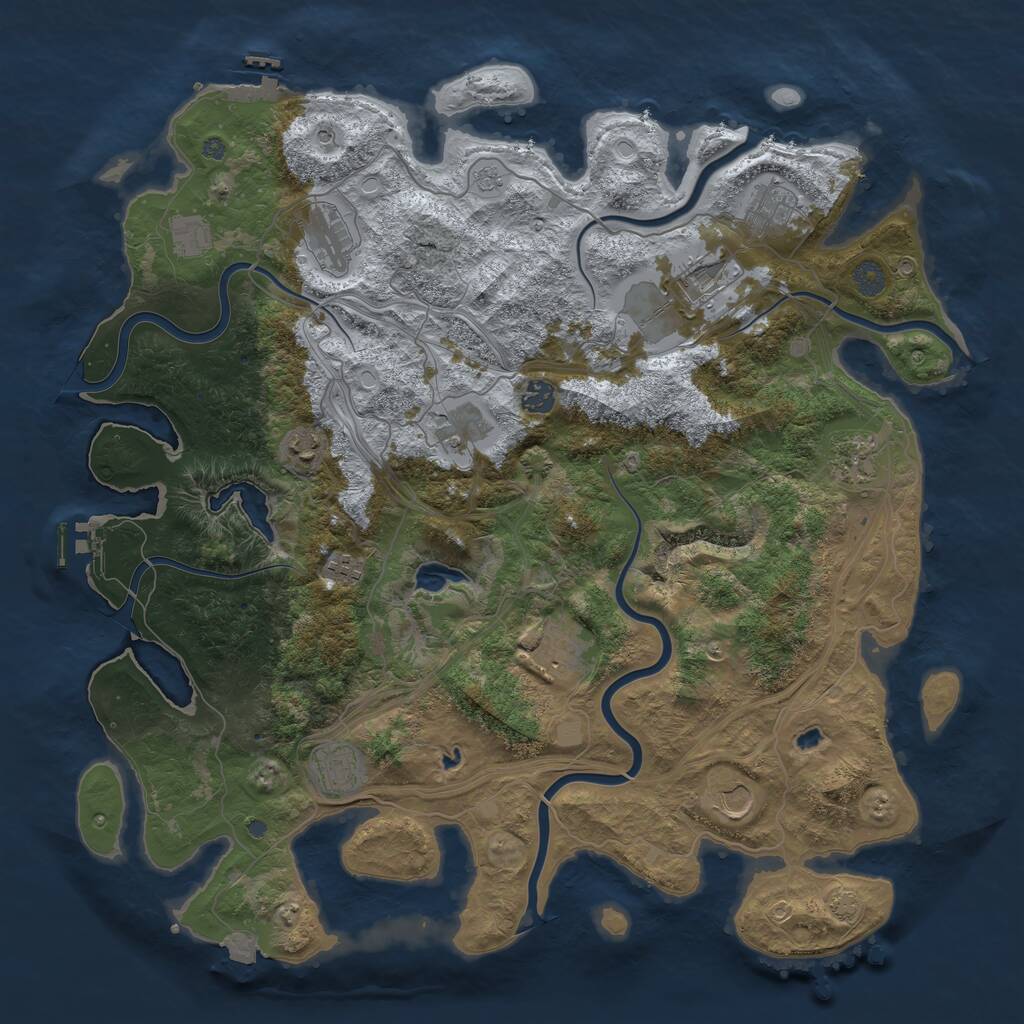 Rust Map: Procedural Map, Size: 4500, Seed: 1412267824, 19 Monuments