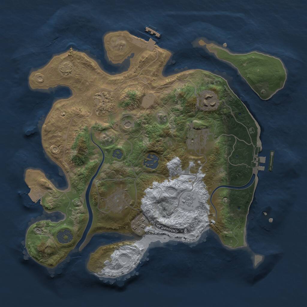 Rust Map: Procedural Map, Size: 3000, Seed: 87446, 14 Monuments