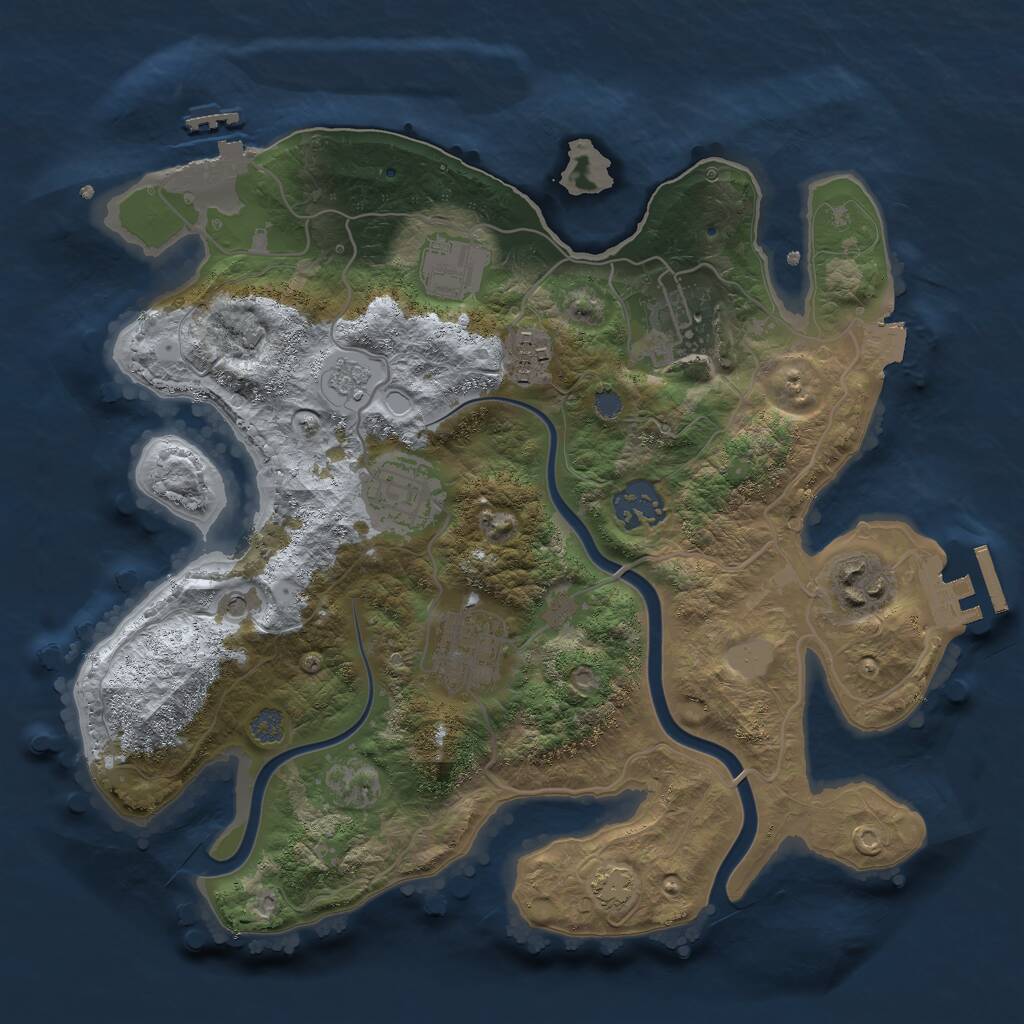 Rust Map: Procedural Map, Size: 3000, Seed: 1630463354, 14 Monuments