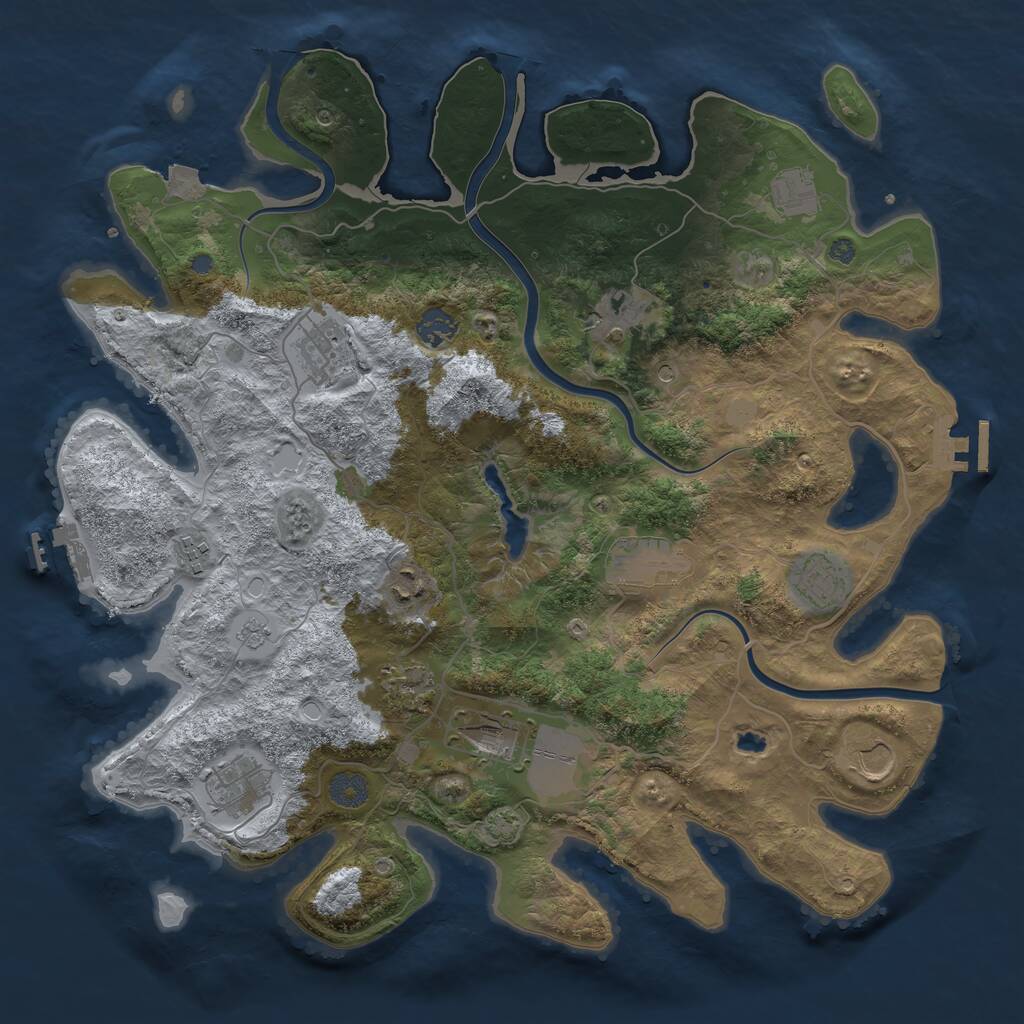 Rust Map: Procedural Map, Size: 4000, Seed: 121748255, 19 Monuments