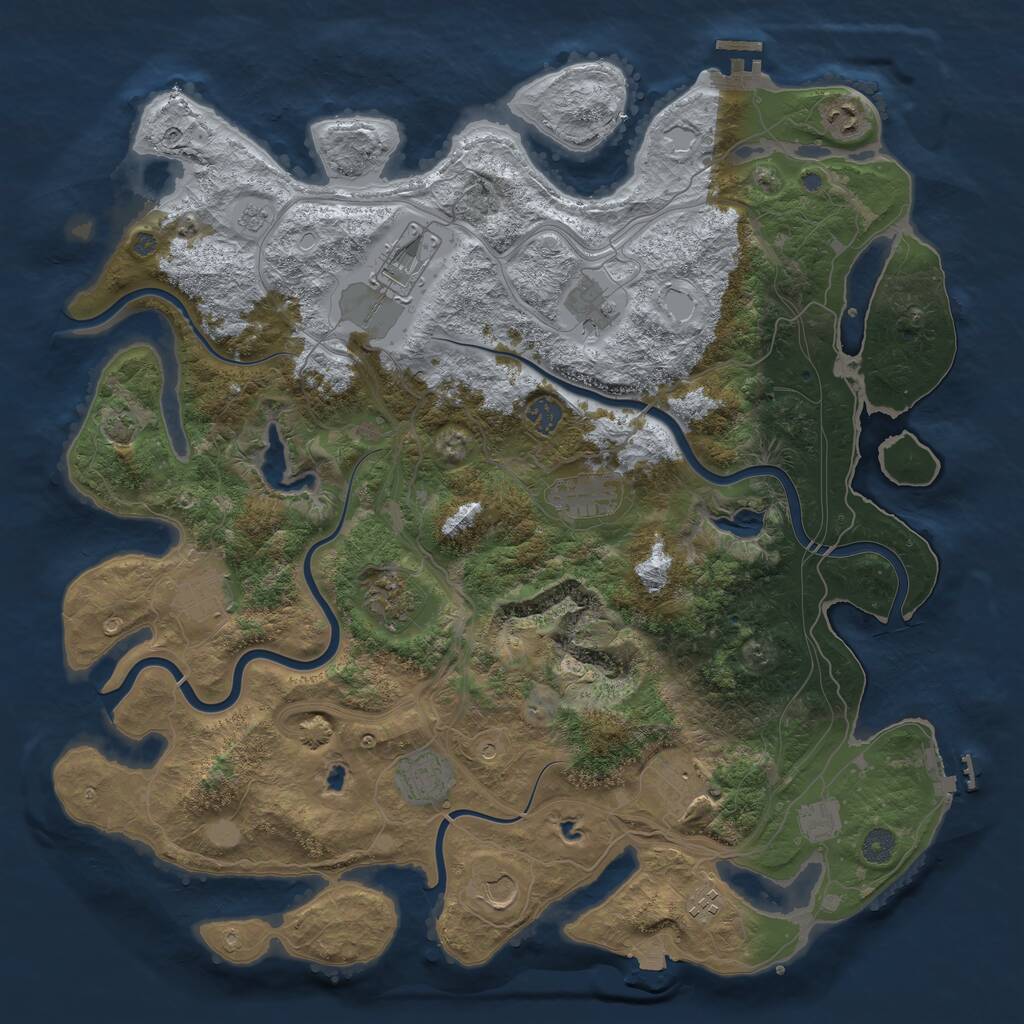 Rust Map: Procedural Map, Size: 4500, Seed: 1654399960, 19 Monuments