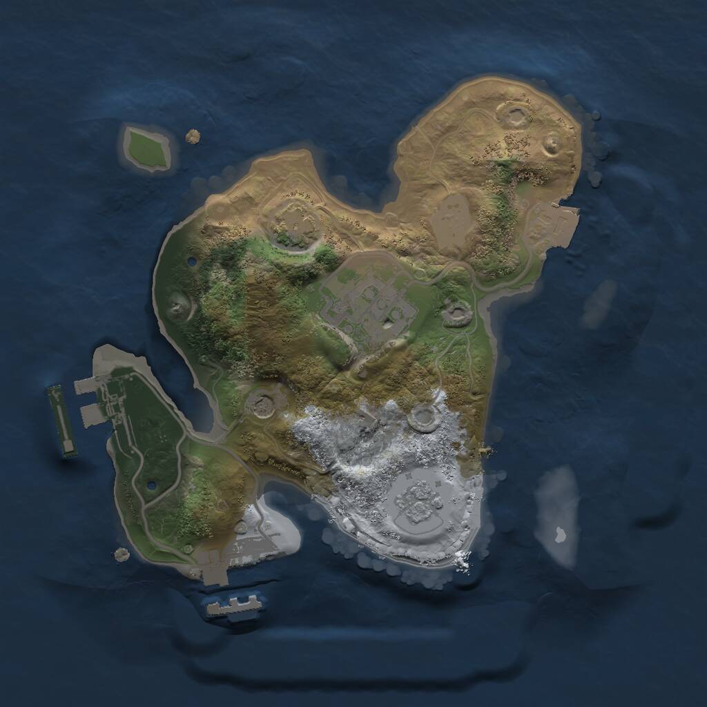 Rust Map: Procedural Map, Size: 2000, Seed: 1299509428, 9 Monuments