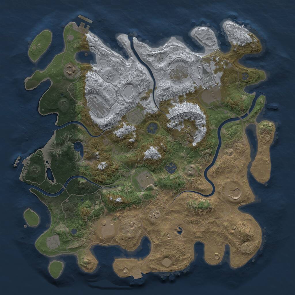 Rust Map: Procedural Map, Size: 4000, Seed: 20261018, 19 Monuments