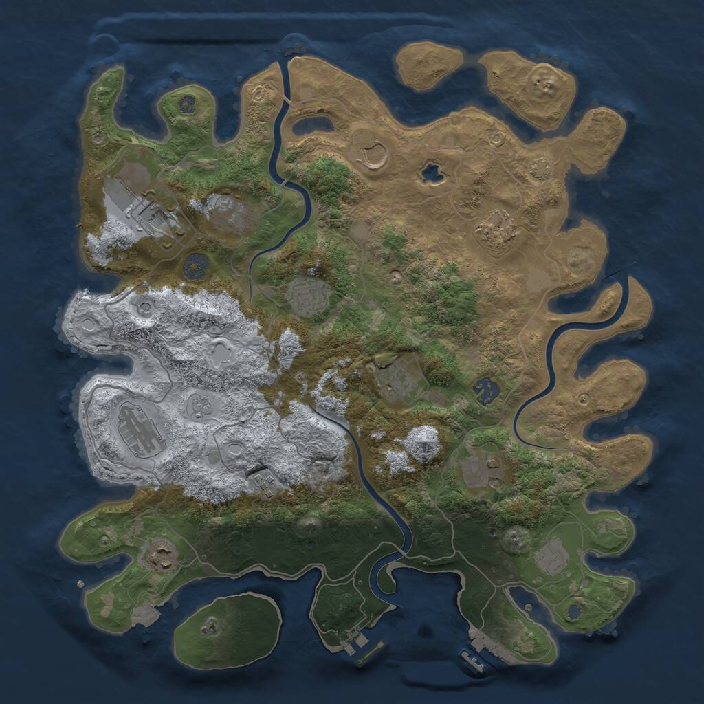 Rust Map: Procedural Map, Size: 4000, Seed: 35278187, 19 Monuments