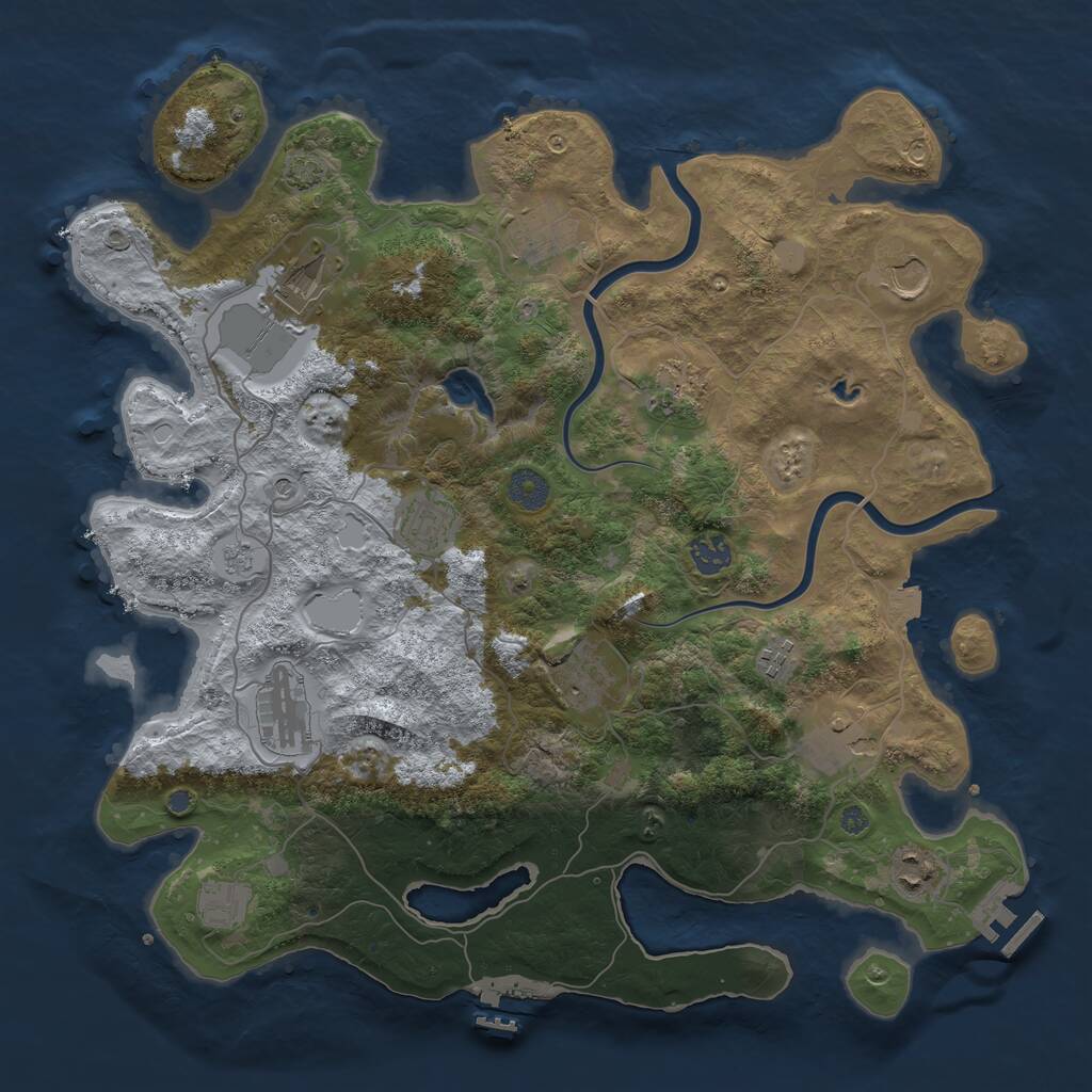 Rust Map: Procedural Map, Size: 4000, Seed: 29858179, 19 Monuments