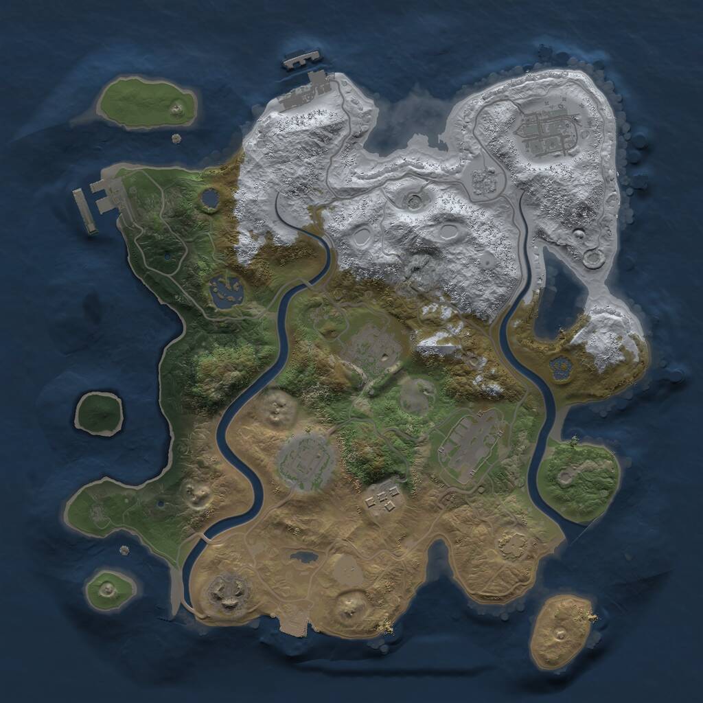 Rust Map: Procedural Map, Size: 3000, Seed: 11649, 15 Monuments